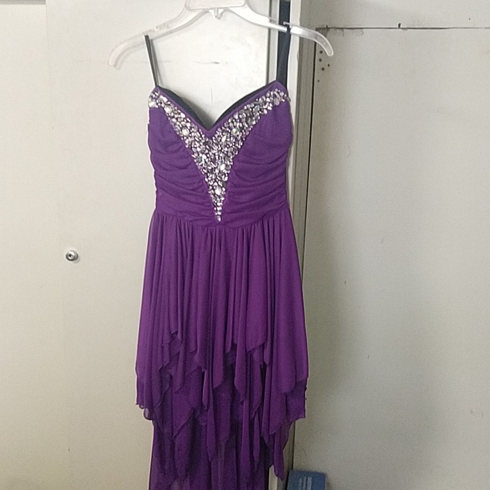 Strapless Purple Formal Dress